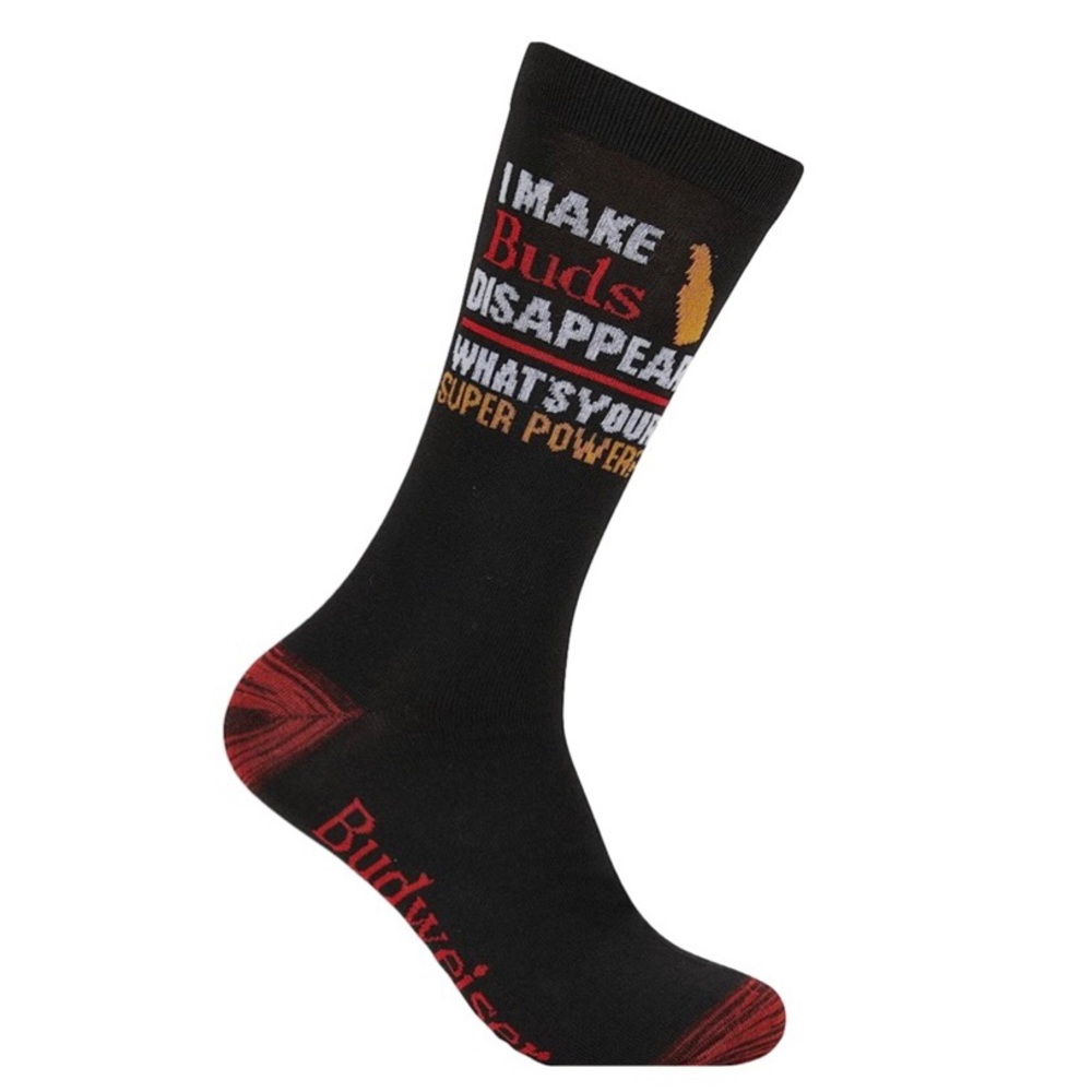 Budweiser Super Power - Novelty Socks - One Size Fits Most (6-12)